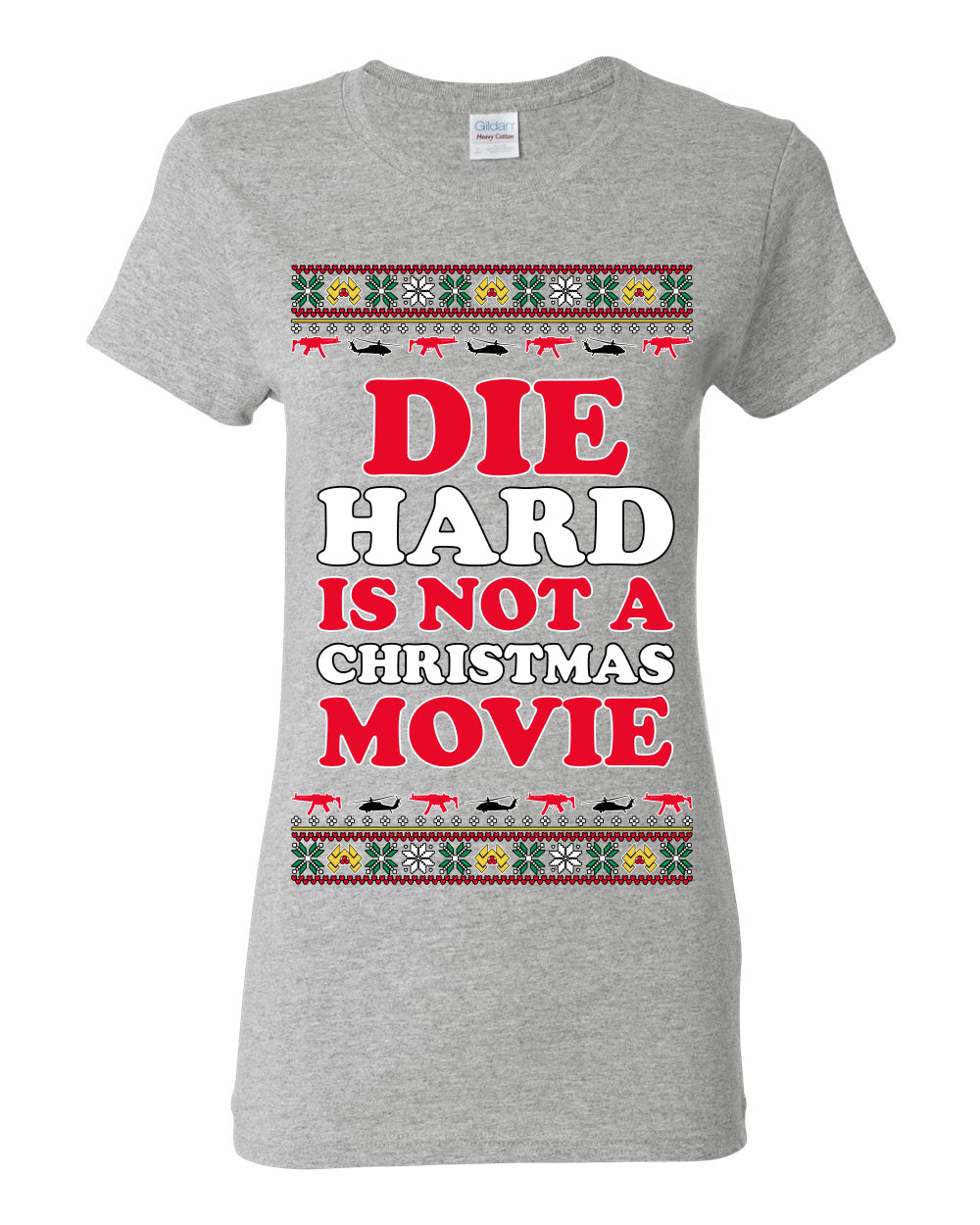 Die Hard is Not a Christmas Movie Classic, McClane Hans Nakatomi Plaza Xmas Party Holiday Movies, Ugly Christmas Sweater Crewneck Sweatshirt Ugly Christmas Womens Graphic T-Shirt