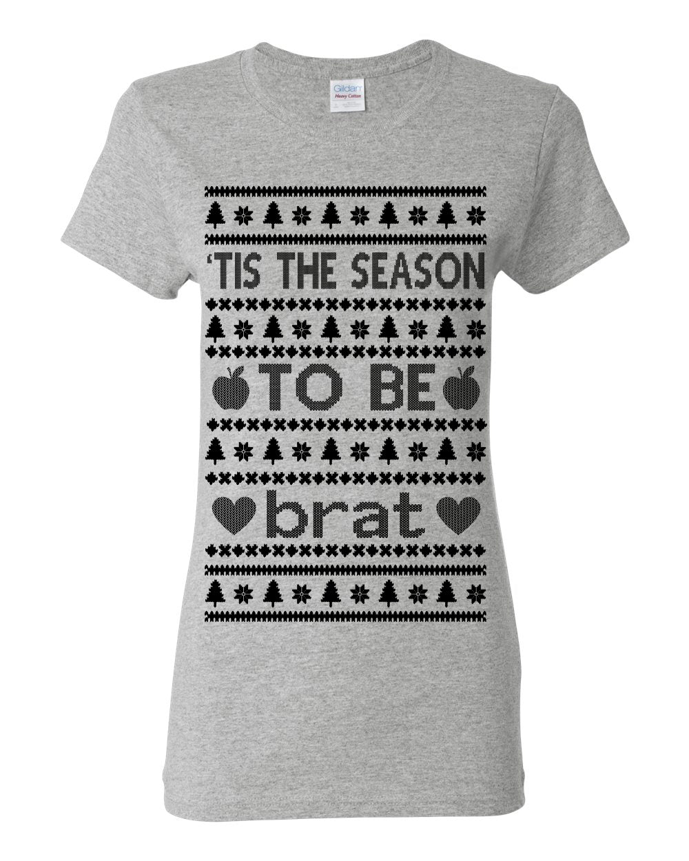 Tis the Season to Be Brat Dark Text, Xmas Viral Meme Music Rave Concert Merch, Unisex Ugly Christmas Sweaters for Women Men Ugly Christmas Womens Graphic T-Shirt