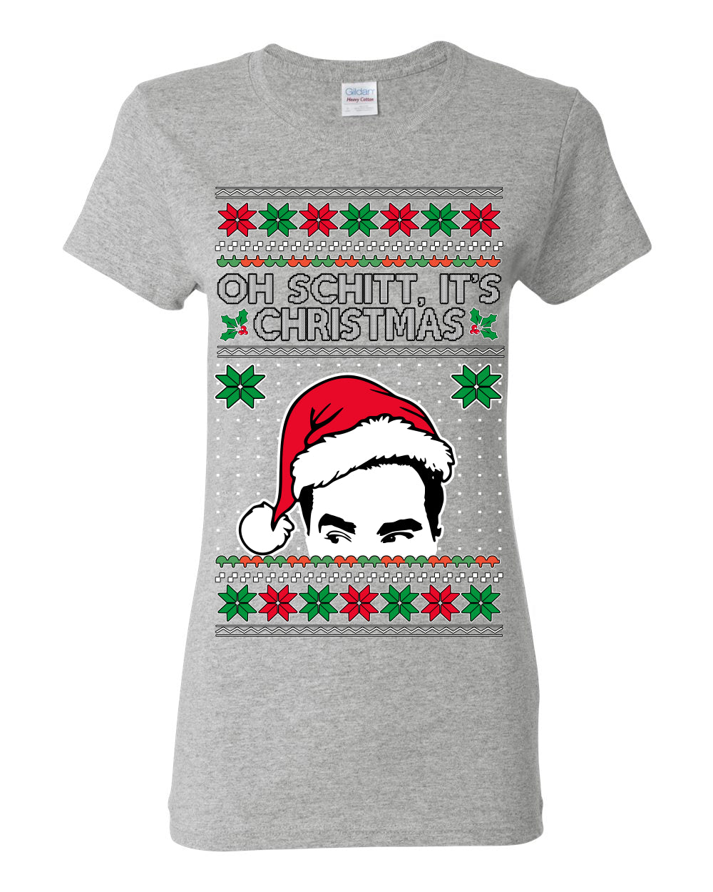 Oh Schitt It's Christmas Funny David TV Show Sitcom Ugly Christmas Sweater Ugly Christmas Womens Graphic T-Shirt