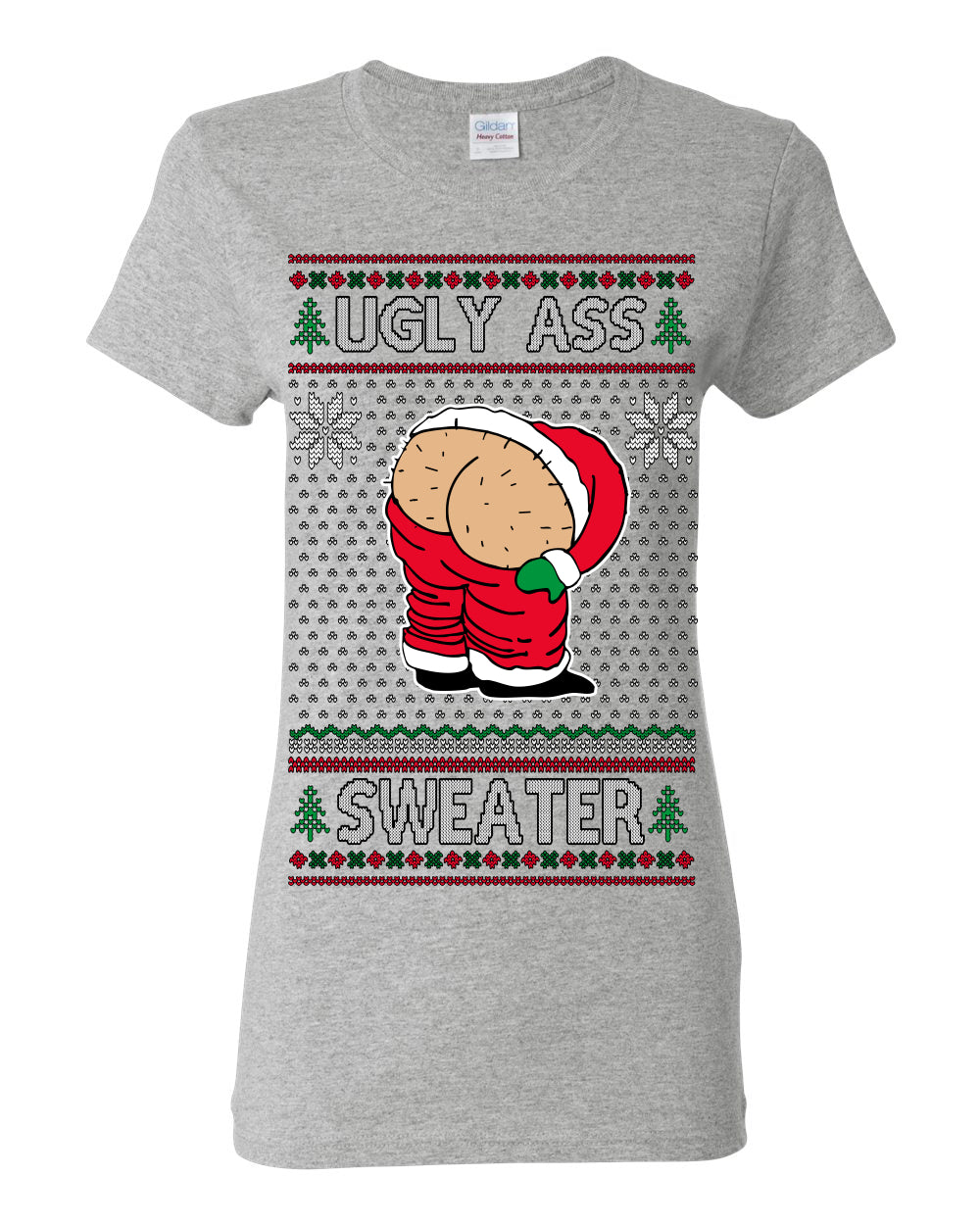 Ugly Ass Sweater Funny Santa Claus Butt Xmas Ugly Christmas Sweater Ugly Christmas Womens Graphic T-Shirt