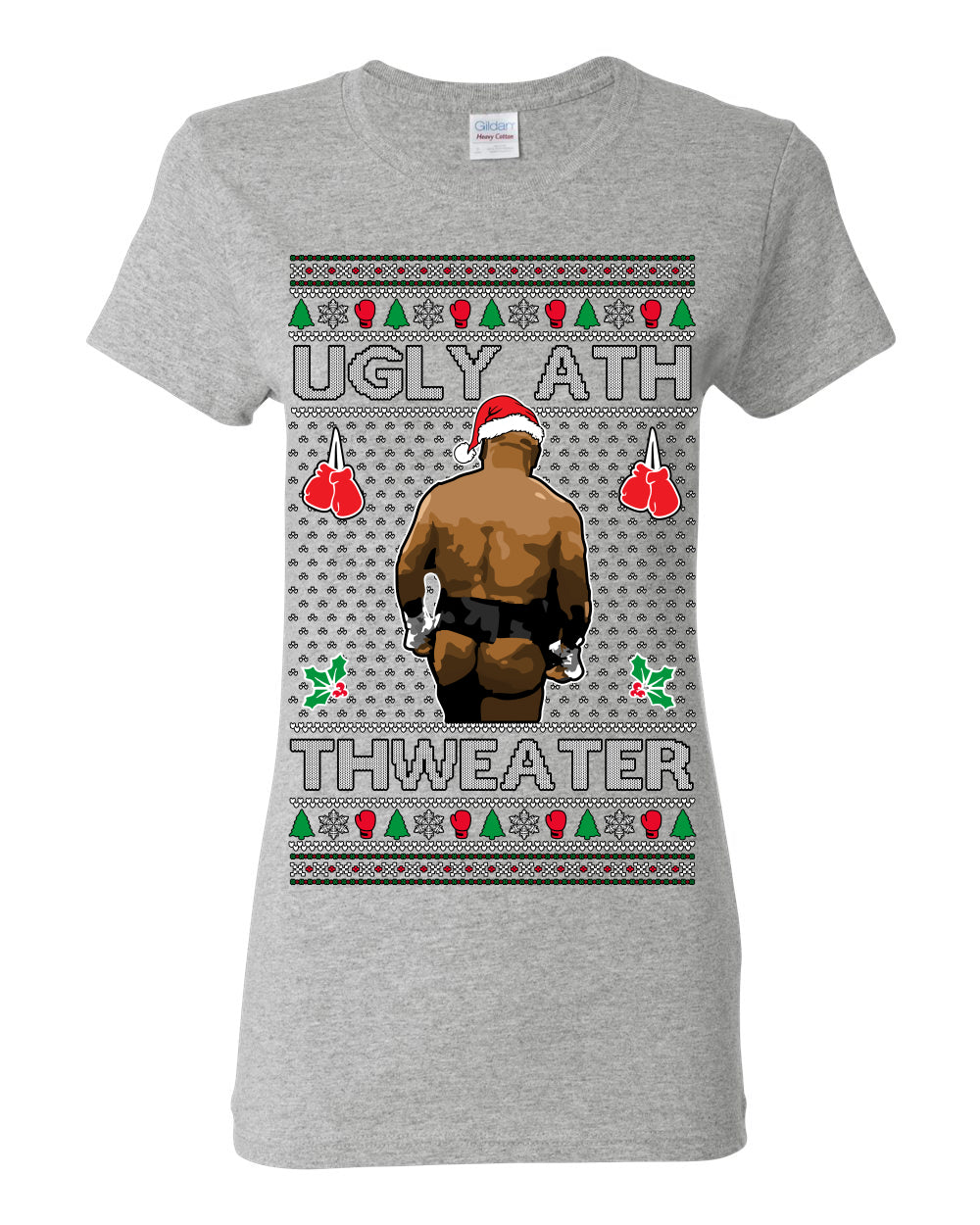 Ugly Ath Sweater Merry Chrithmith, Mike Tyson Butt Viral Ugly Ass Boxing Fight Meme Men Women Funny Ugly Christmas Sweater Ugly Christmas Womens Graphic T-Shirt