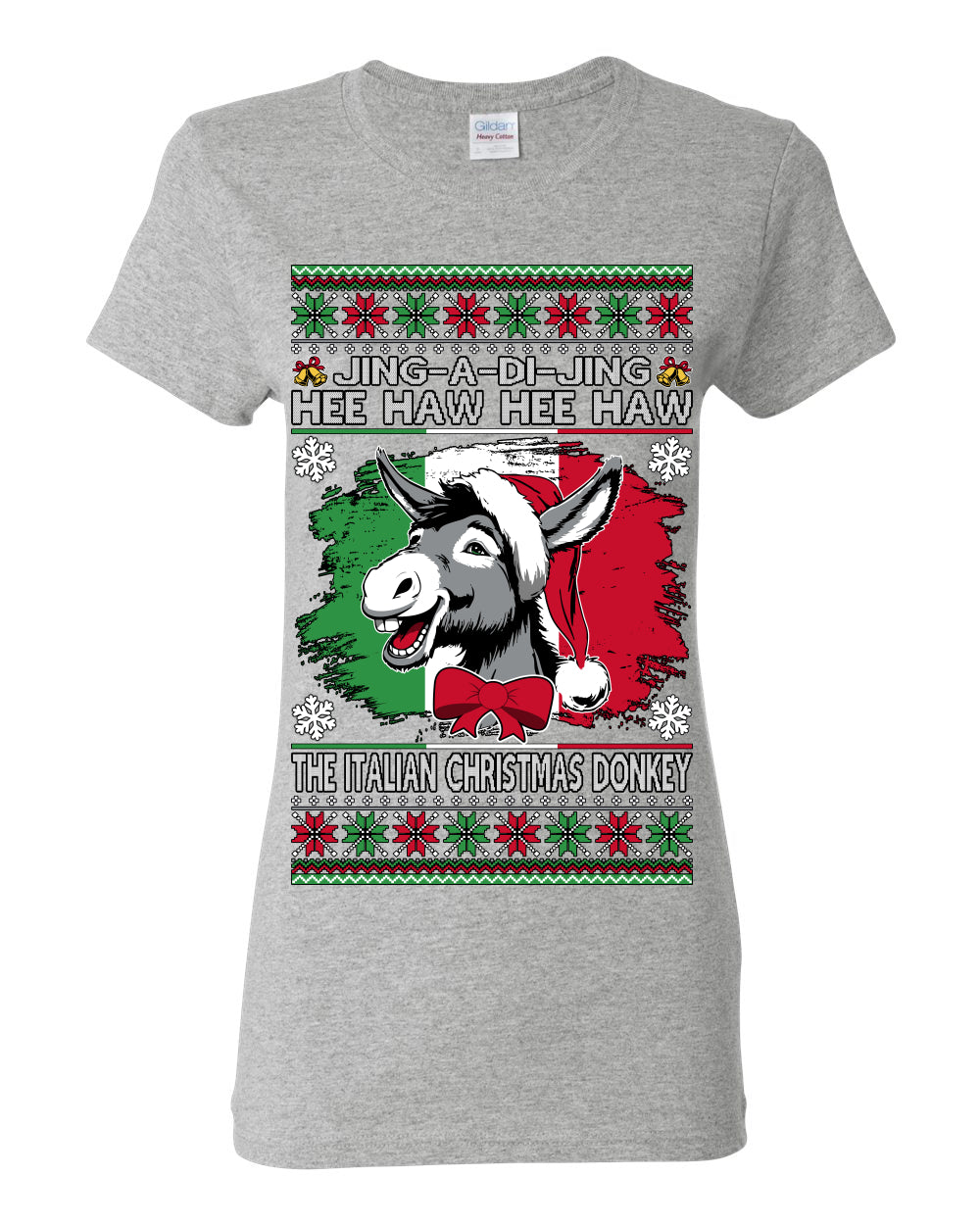 Jing a Di Jing Dominick the Italian Christmas Donkey, Classic New York Brooklyn Xmas Song Lyrics, Ugly Christmas Sweater Ugly Christmas Womens Graphic T-Shirt