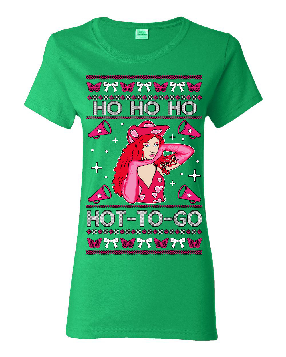Ho Ho Ho Hot to Go, Viral Midwest Princess Song Dance Pop Star Concert Tour Merch, Ugly Christmas Sweater Ugly Christmas Womens Graphic T-Shirt