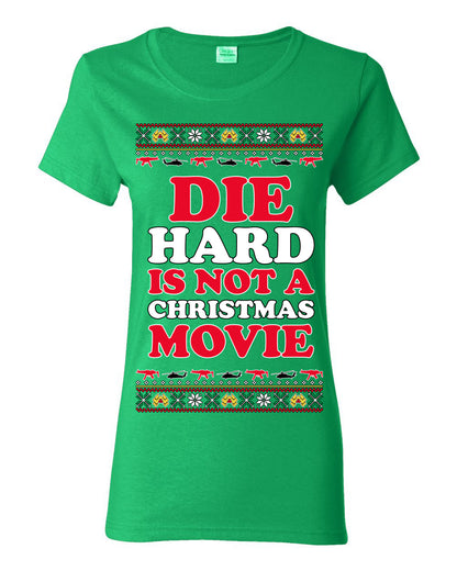 Die Hard is Not a Christmas Movie Classic, McClane Hans Nakatomi Plaza Xmas Party Holiday Movies, Ugly Christmas Sweater Crewneck Sweatshirt Ugly Christmas Womens Graphic T-Shirt