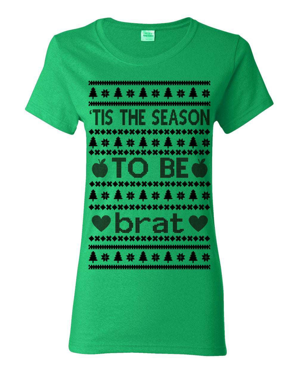 Tis the Season to Be Brat Dark Text, Xmas Viral Meme Music Rave Concert Merch, Unisex Ugly Christmas Sweaters for Women Men Ugly Christmas Womens Graphic T-Shirt