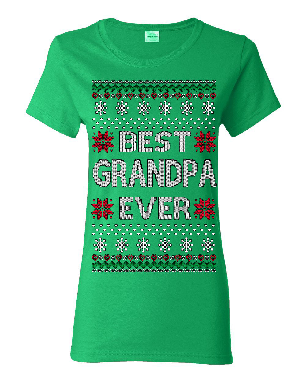 Best Grandpa Ever Classic Xmas Winter Holidays Ugly Christmas Sweater Ugly Christmas Womens Graphic T-Shirt