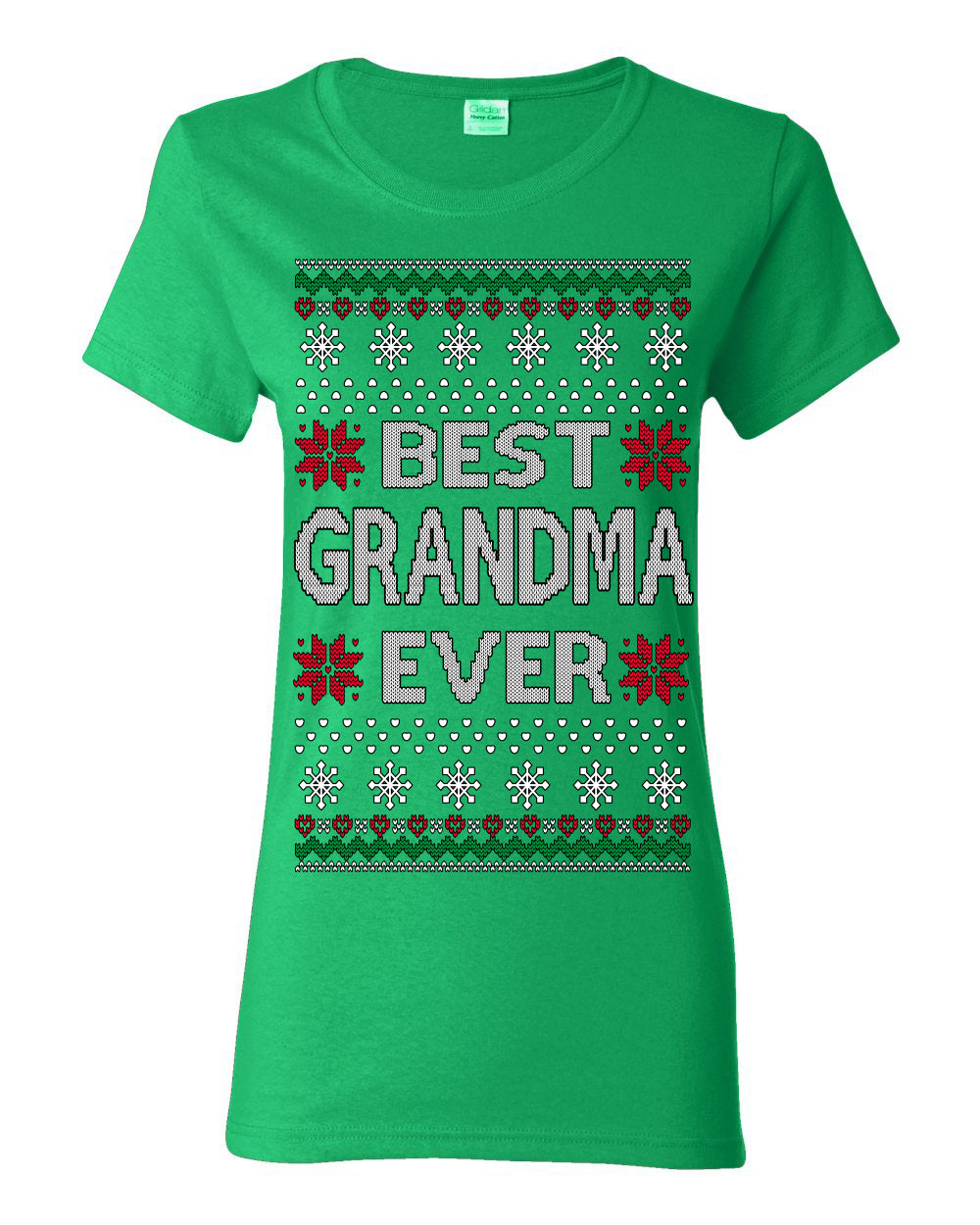 Best Grandma Ever Classic Xmas Winter Holidays Ugly Christmas Sweater Ugly Christmas Womens Graphic T-Shirt