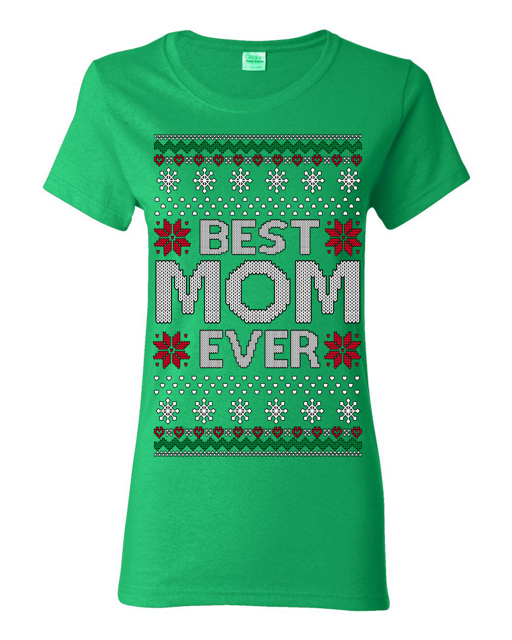 Best Mom Ever Classic Xmas Winter Holidays Ugly Christmas Sweater Ugly Christmas Womens Graphic T-Shirt