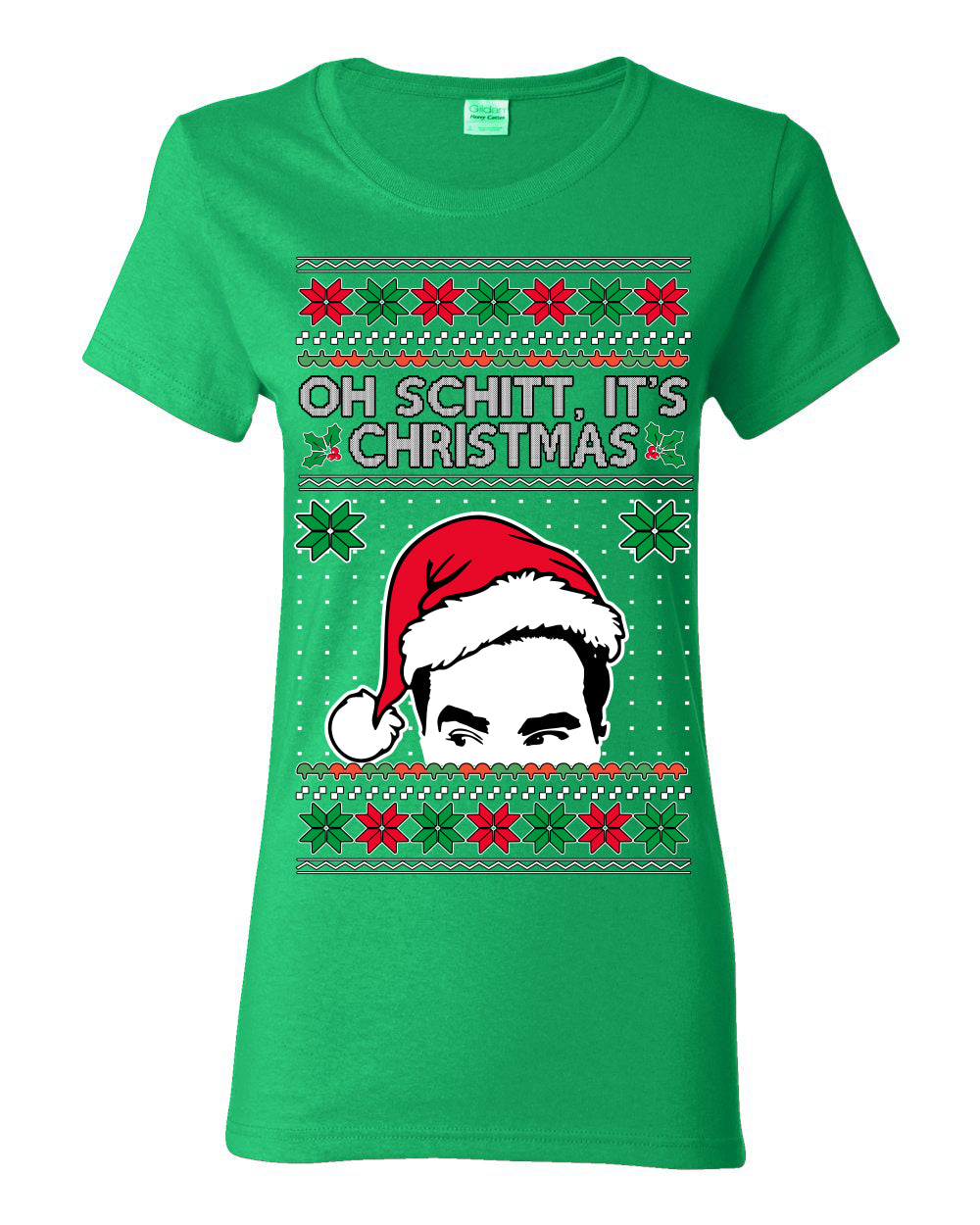 Oh Schitt It's Christmas Funny David TV Show Sitcom Ugly Christmas Sweater Ugly Christmas Womens Graphic T-Shirt