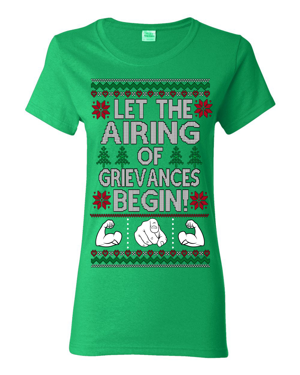 Let the Airing of Grievances Begin Funny TV Sitcom Festivus for the Rest of Us, Feats of Strength Iconic TV Quote Ugly Christmas Womens Graphic T-Shirt