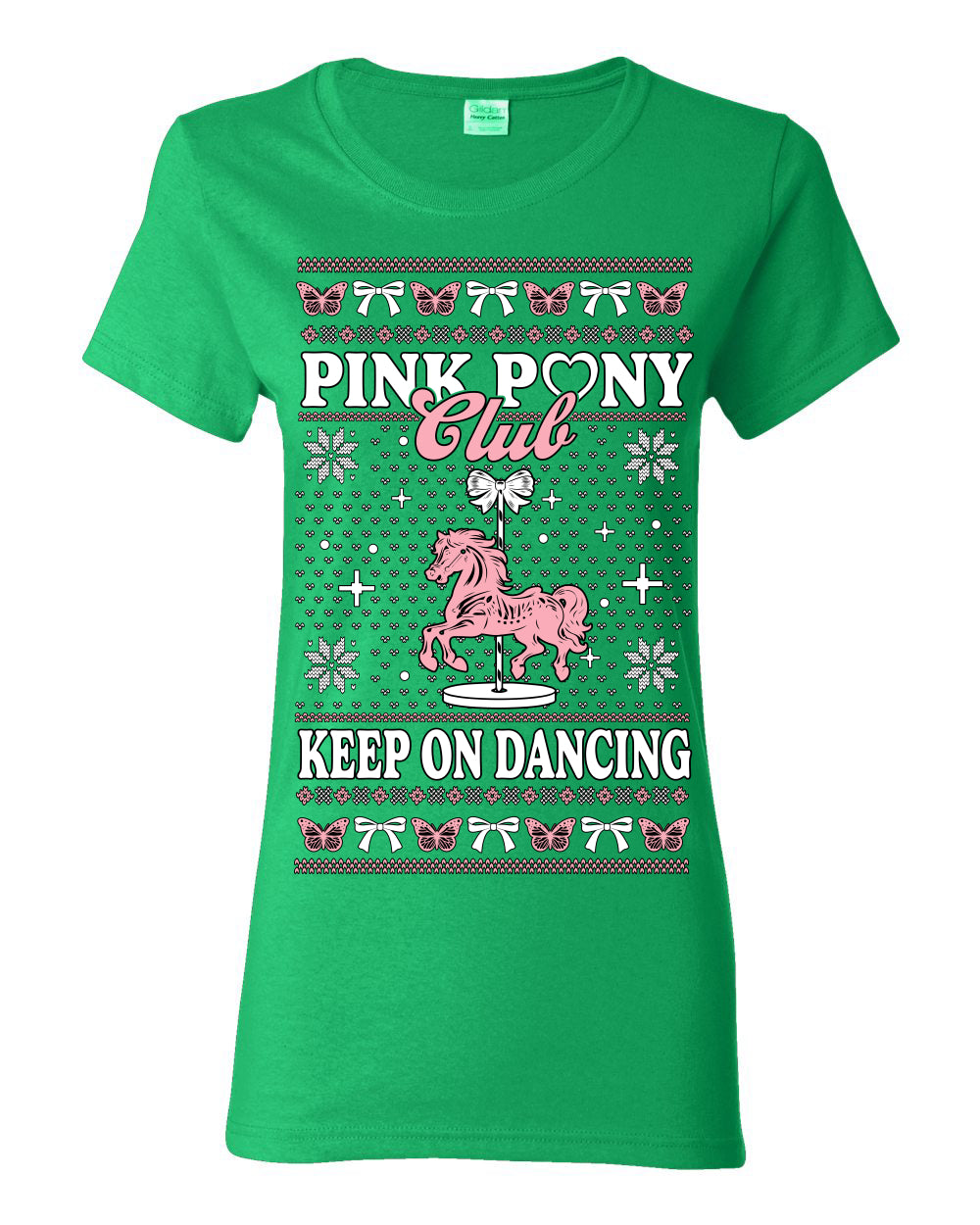 Pink Pony Club Pop Star Keep on Dancing, Iconic Music Concert Fan Merch Ugly Christmas Sweater Ugly Christmas Womens Graphic T-Shirt
