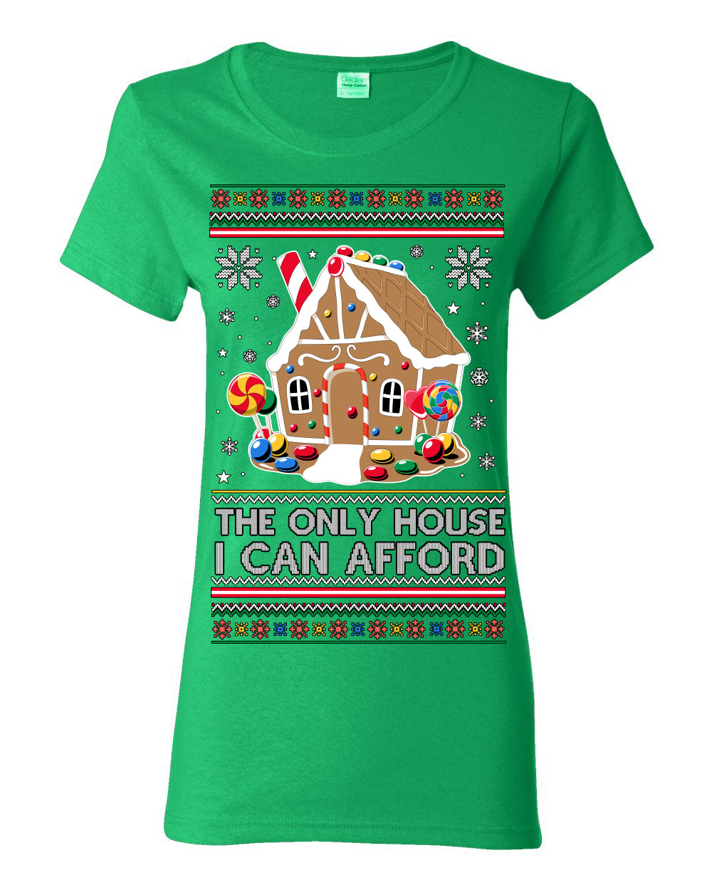 The Only House I Can Afford, Funny Viral Millennial Economy Market Retirement Meme Ugly Christmas Sweater Ugly Christmas Womens Graphic T-Shirt