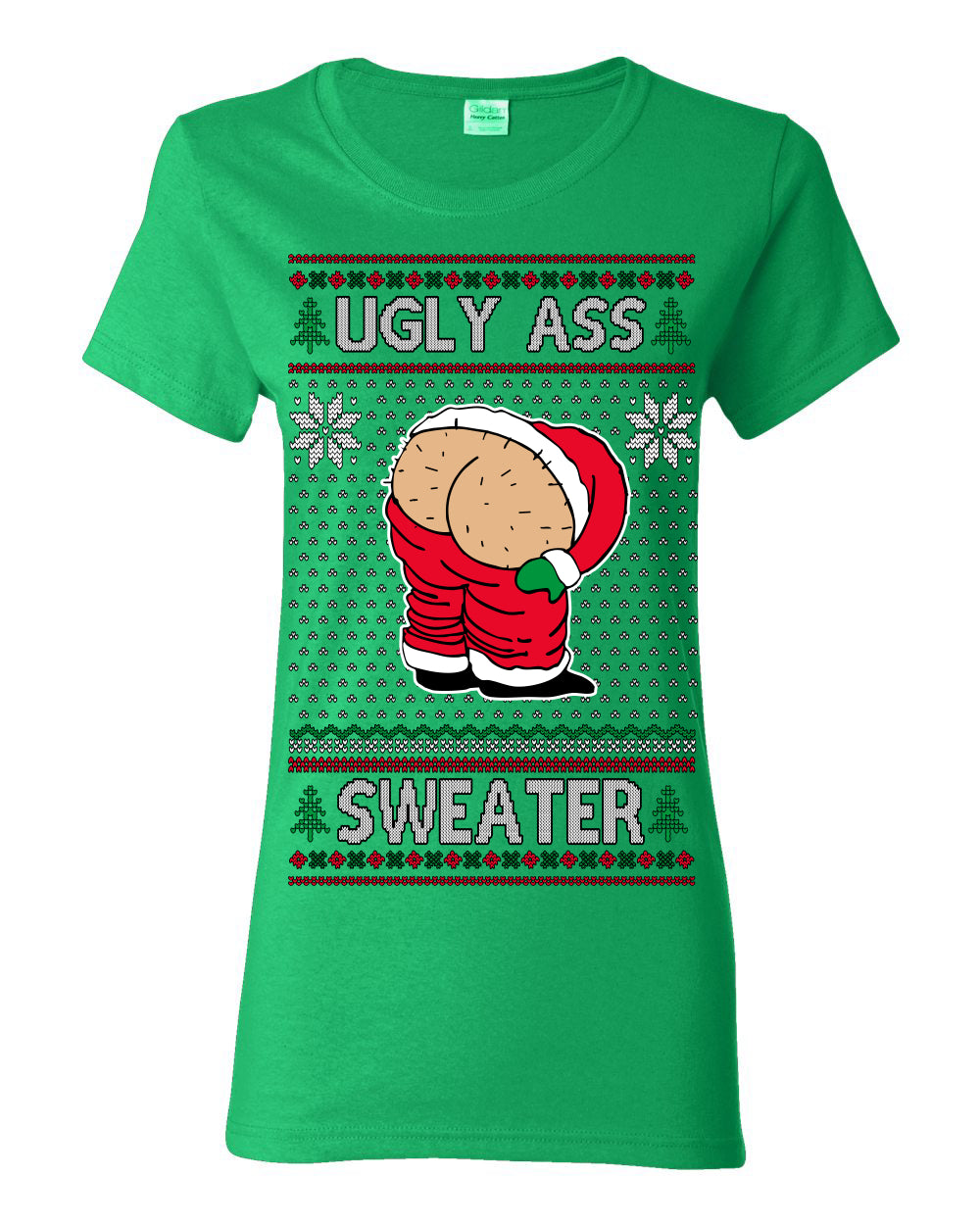 Ugly Ass Sweater Funny Santa Claus Butt Xmas Ugly Christmas Sweater Ugly Christmas Womens Graphic T-Shirt