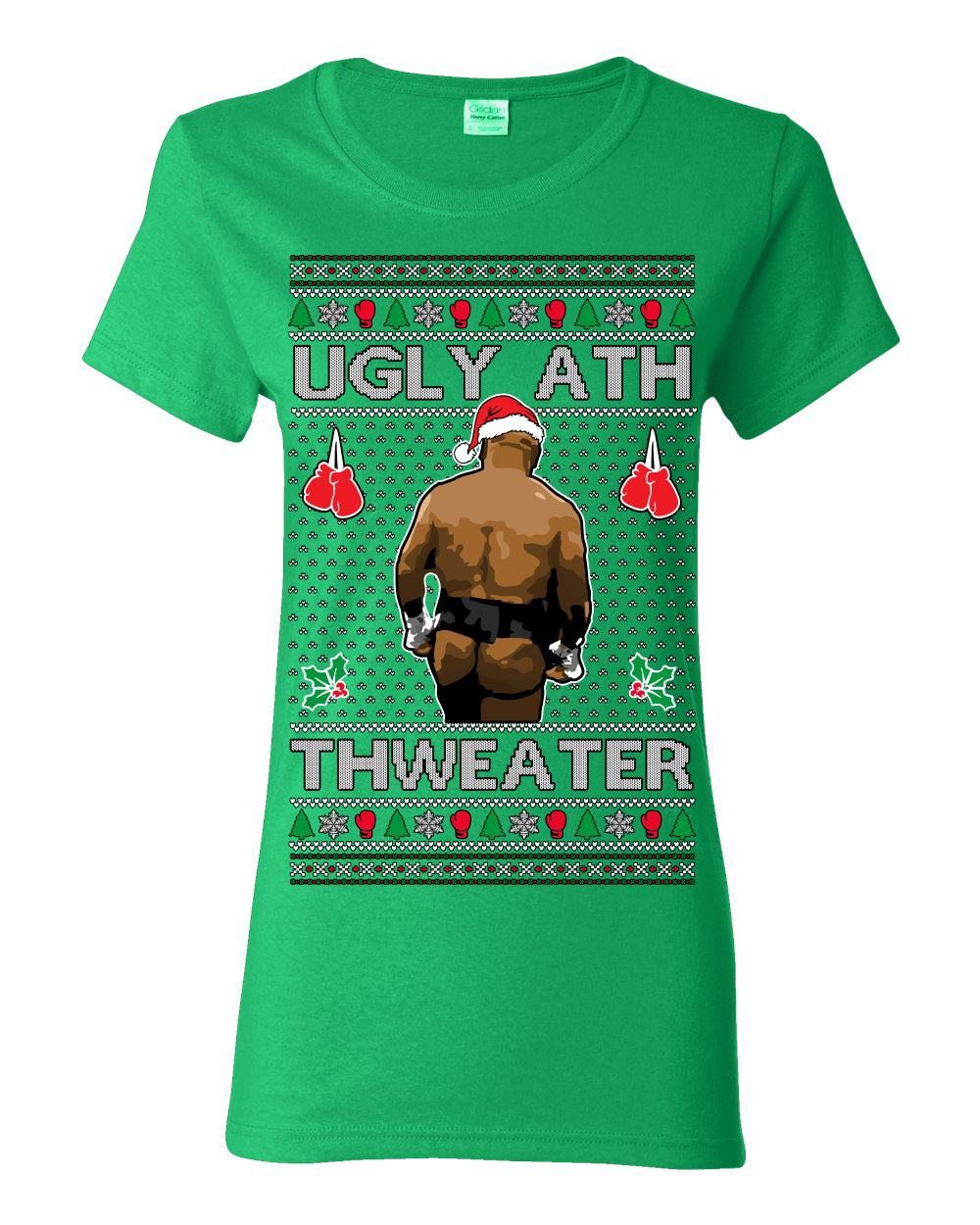 Ugly Ath Sweater Merry Chrithmith, Mike Tyson Butt Viral Ugly Ass Boxing Fight Meme Men Women Funny Ugly Christmas Sweater Ugly Christmas Womens Graphic T-Shirt