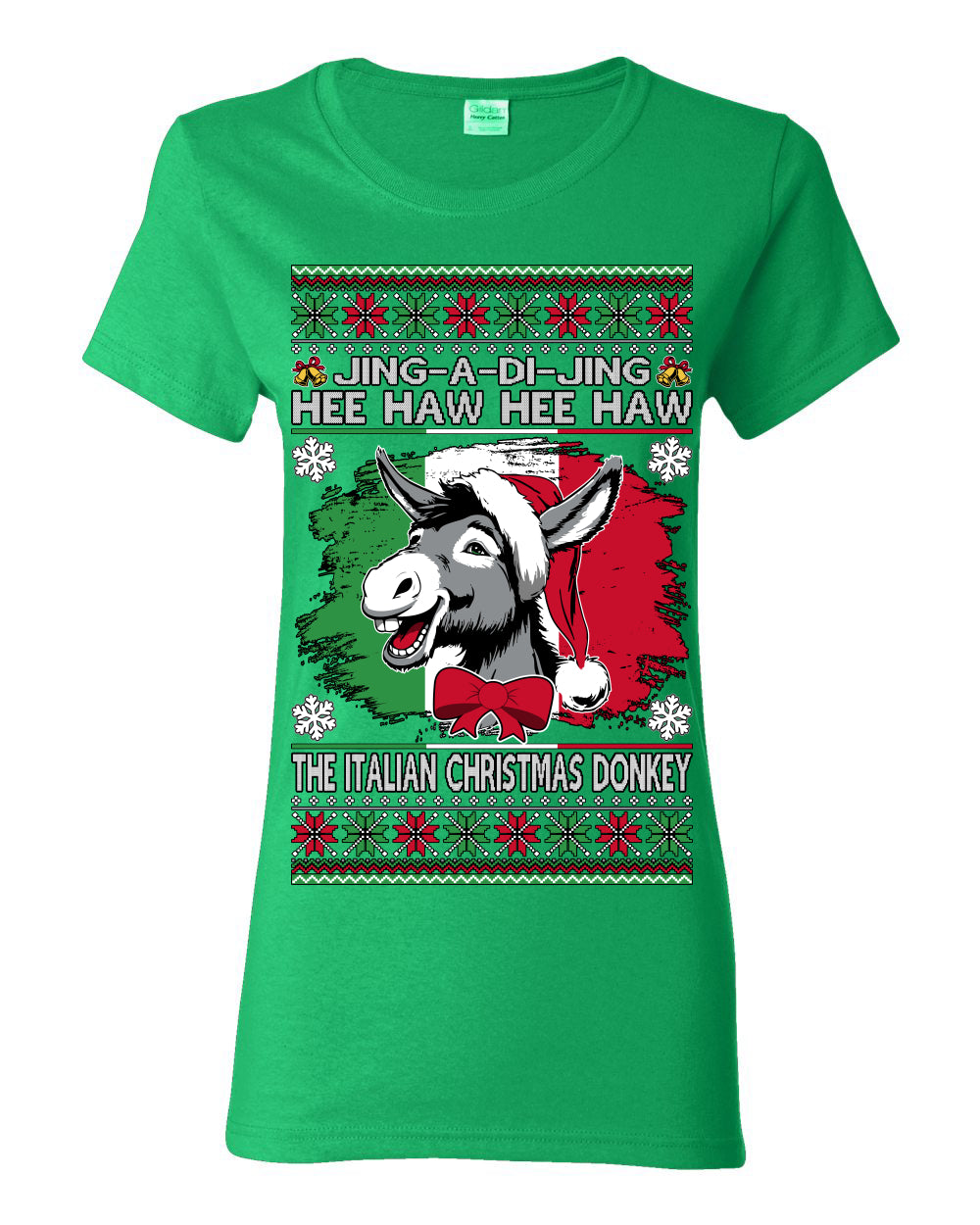 Jing a Di Jing Dominick the Italian Christmas Donkey, Classic New York Brooklyn Xmas Song Lyrics, Ugly Christmas Sweater Ugly Christmas Womens Graphic T-Shirt