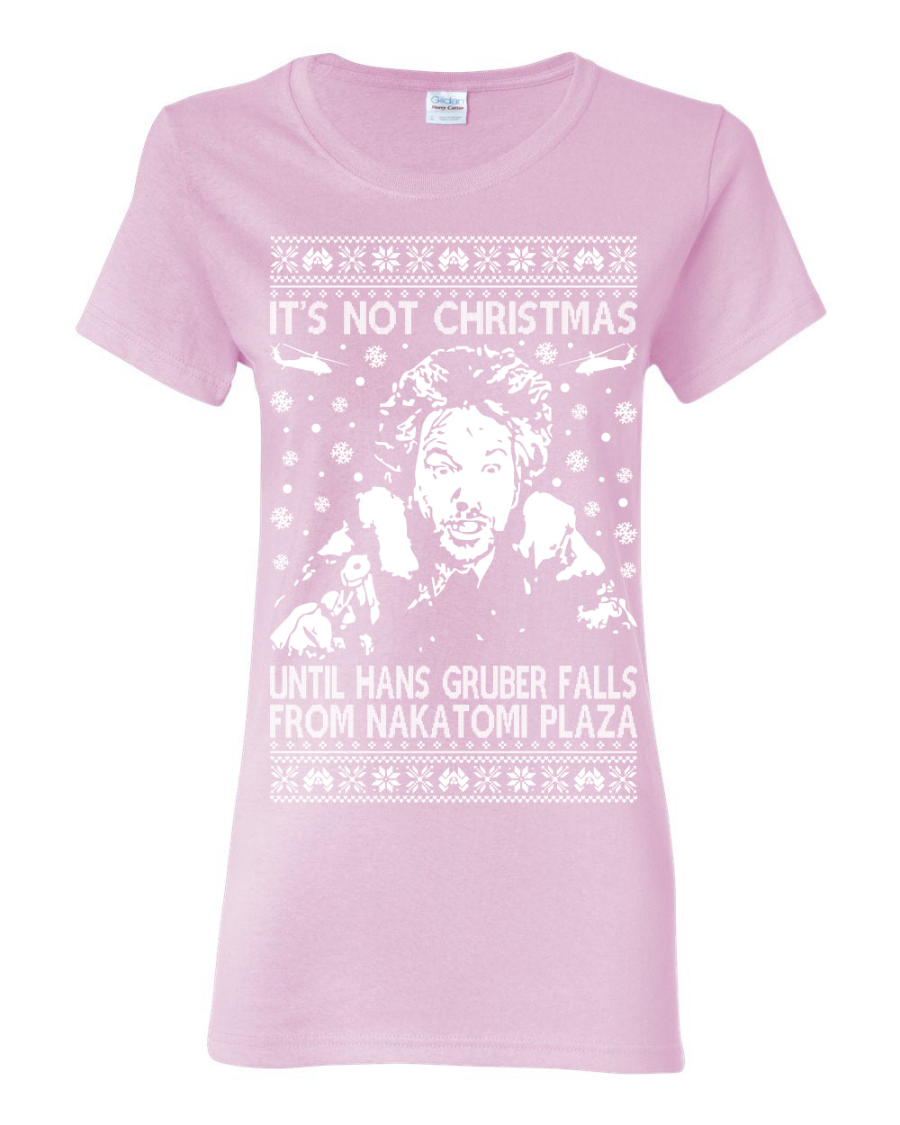 It's Not Christmas Until Hans Gruber Falls From Nakatomi Plaza White, Classic Xmas Movie McClane, Ugly Christmas Sweater Ugly Christmas Womens Graphic T-Shirt