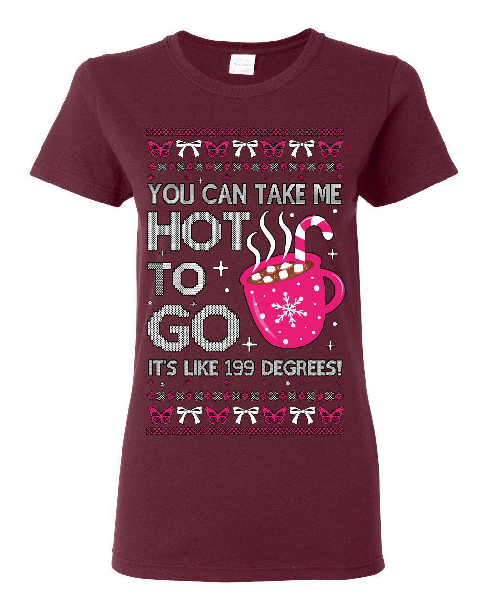 You Can Take Me Hot to Go, Hot Cocoa Viral Midwest Princess Dance Song Pop Music Merchandise Concert Tour Merch, Winter Xmas Ugly Christmas Sweater Ugly Christmas Womens Graphic T-Shirt