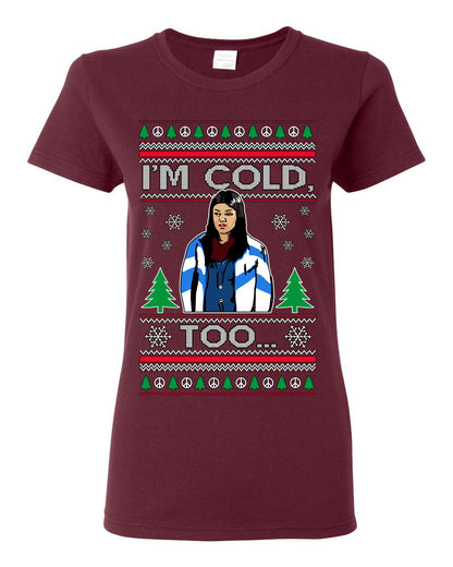 Damn Jackie I Can't Control the Weather, I'm Cold Too, Funny 70s Show Hyde Fez Kelso TV Shows Quotes, Couples Ugly Christmas Sweater Set Ugly Christmas Womens Graphic T-Shirt