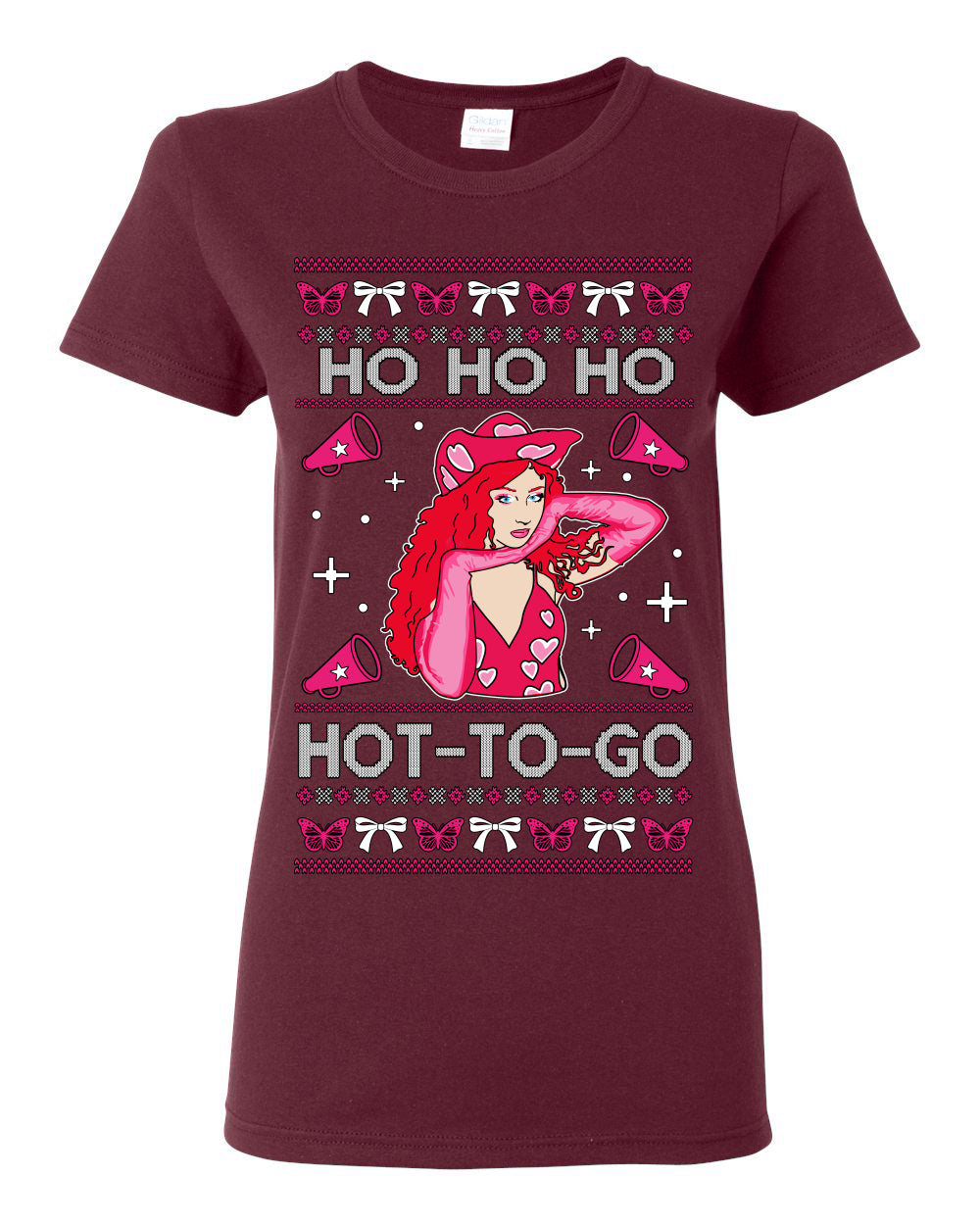 Ho Ho Ho Hot to Go, Viral Midwest Princess Song Dance Pop Star Concert Tour Merch, Ugly Christmas Sweater Ugly Christmas Womens Graphic T-Shirt