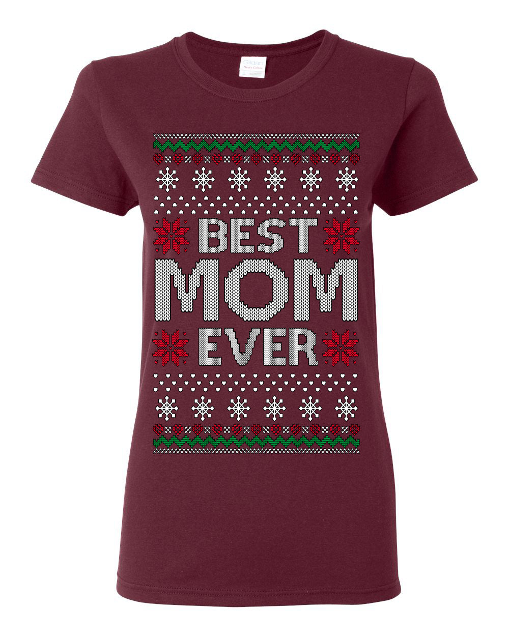 Best Mom Ever Classic Xmas Winter Holidays Ugly Christmas Sweater Ugly Christmas Womens Graphic T-Shirt