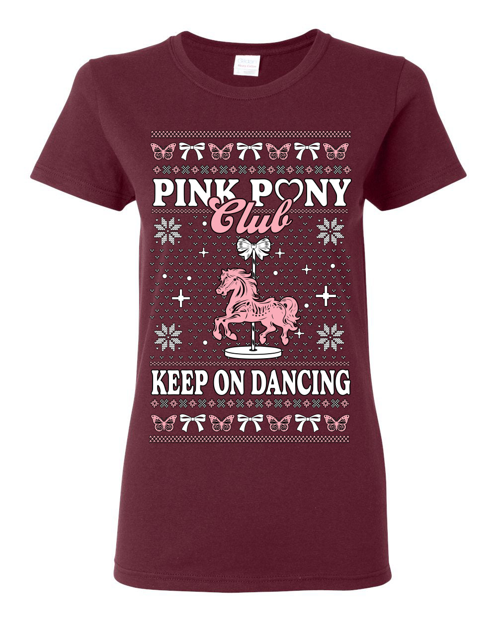 Pink Pony Club Pop Star Keep on Dancing, Iconic Music Concert Fan Merch Ugly Christmas Sweater Ugly Christmas Womens Graphic T-Shirt