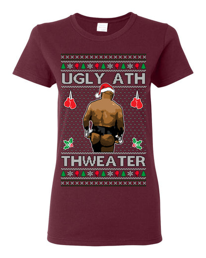 Ugly Ath Sweater Merry Chrithmith, Mike Tyson Butt Viral Ugly Ass Boxing Fight Meme Men Women Funny Ugly Christmas Sweater Ugly Christmas Womens Graphic T-Shirt