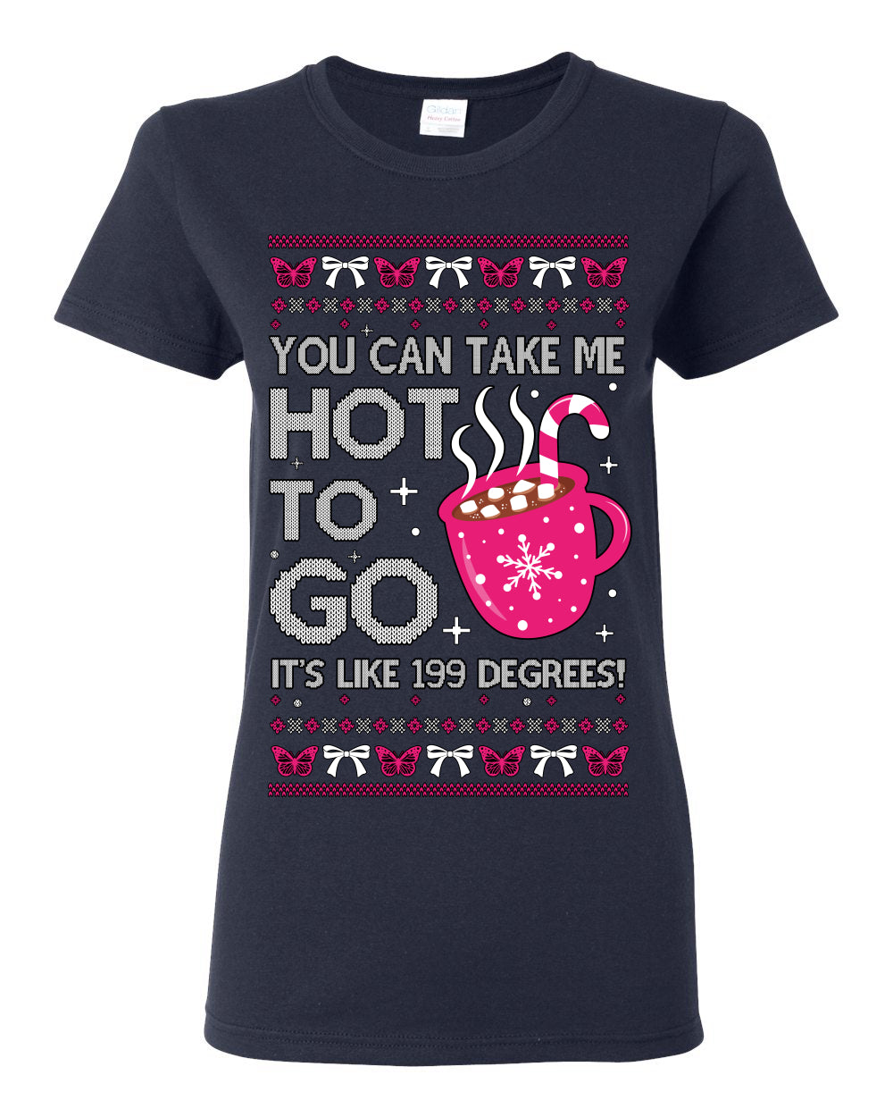 You Can Take Me Hot to Go, Hot Cocoa Viral Midwest Princess Dance Song Pop Music Merchandise Concert Tour Merch, Winter Xmas Ugly Christmas Sweater Ugly Christmas Womens Graphic T-Shirt