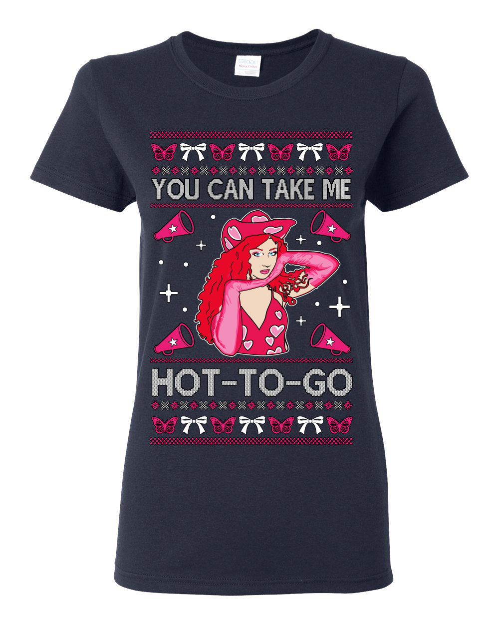 You Can Take Me Hot to Go, Viral Midwest Princess Song Dance Pop Star Concert Tour Merch, Ugly Christmas Sweater Ugly Christmas Womens Graphic T-Shirt