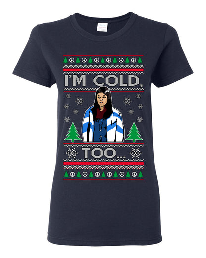 Damn Jackie I Can't Control the Weather, I'm Cold Too, Funny 70s Show Hyde Fez Kelso TV Shows Quotes, Couples Ugly Christmas Sweater Set Ugly Christmas Womens Graphic T-Shirt