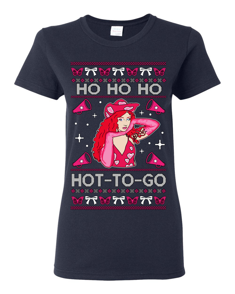 Ho Ho Ho Hot to Go, Viral Midwest Princess Song Dance Pop Star Concert Tour Merch, Ugly Christmas Sweater Ugly Christmas Womens Graphic T-Shirt