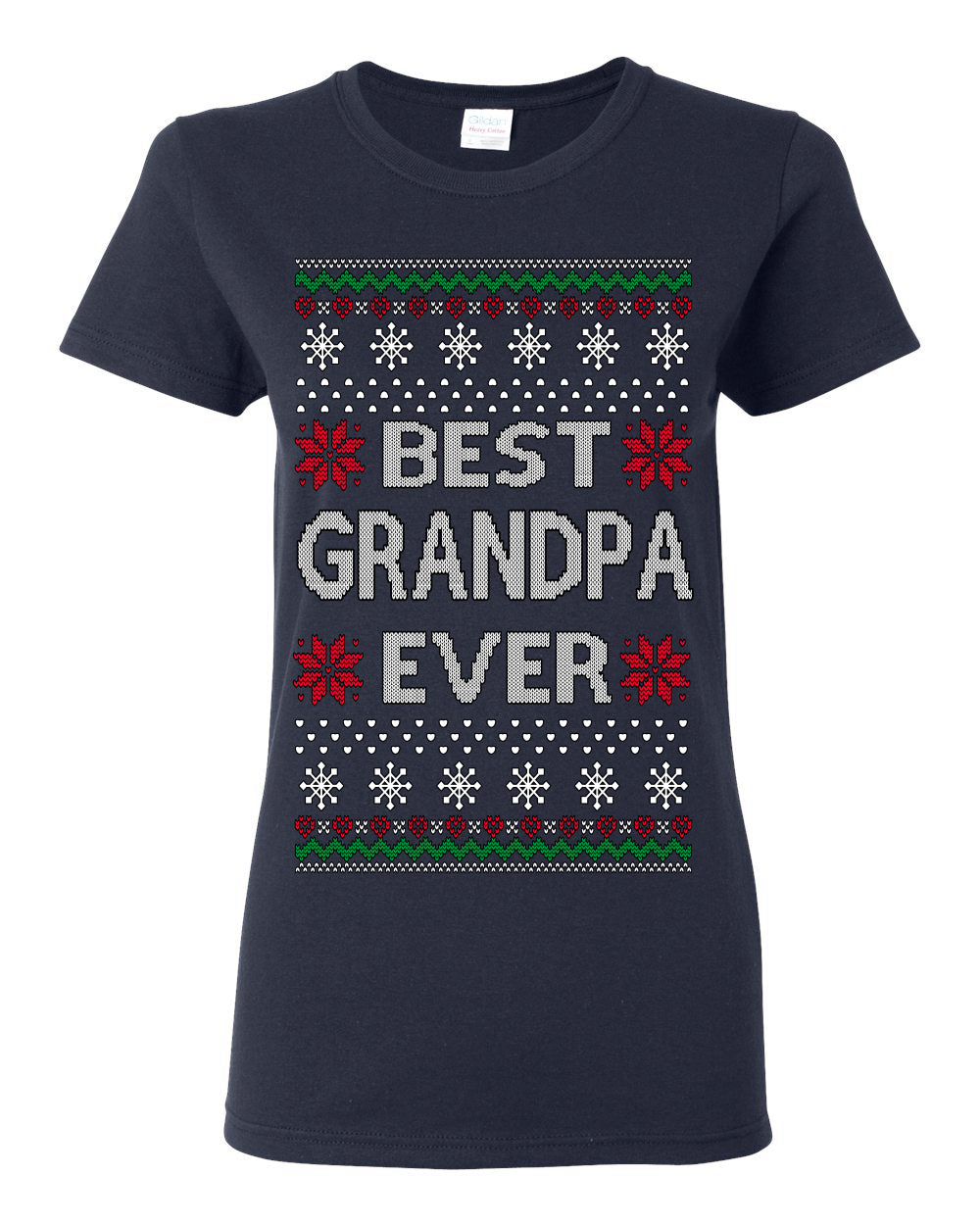 Best Grandpa Ever Classic Xmas Winter Holidays Ugly Christmas Sweater Ugly Christmas Womens Graphic T-Shirt