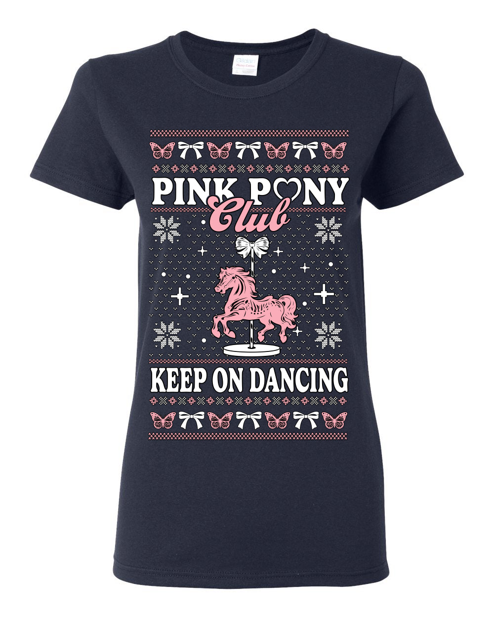 Pink Pony Club Pop Star Keep on Dancing, Iconic Music Concert Fan Merch Ugly Christmas Sweater Ugly Christmas Womens Graphic T-Shirt