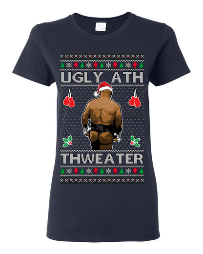 Ugly Ath Sweater Merry Chrithmith, Mike Tyson Butt Viral Ugly Ass Boxing Fight Meme Men Women Funny Ugly Christmas Sweater Ugly Christmas Womens Graphic T-Shirt