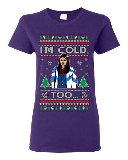 Damn Jackie I Can't Control the Weather, I'm Cold Too, Funny 70s Show Hyde Fez Kelso TV Shows Quotes, Couples Ugly Christmas Sweater Set Ugly Christmas Womens Graphic T-Shirt