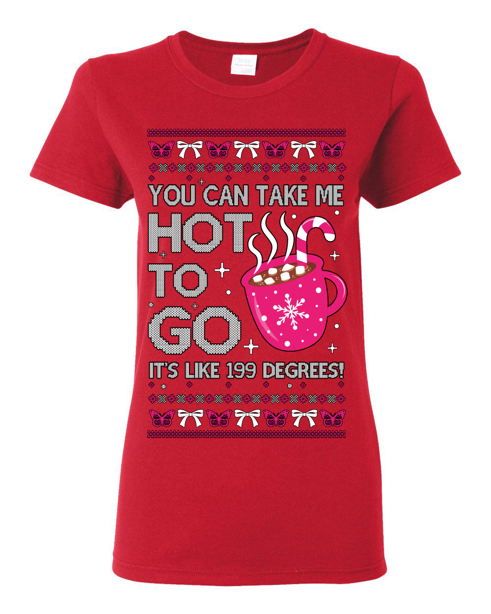 You Can Take Me Hot to Go, Hot Cocoa Viral Midwest Princess Dance Song Pop Music Merchandise Concert Tour Merch, Winter Xmas Ugly Christmas Sweater Ugly Christmas Womens Graphic T-Shirt