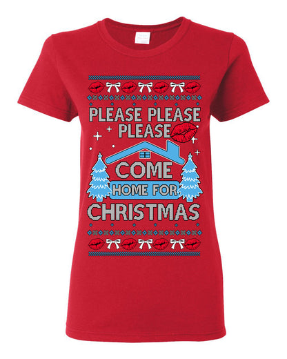 Please Please Please Come Home for Xmas, Sabrina Fan Viral Pop Song Concert Tour Merch, Ugly Christmas Sweater Ugly Christmas Womens Graphic T-Shirt