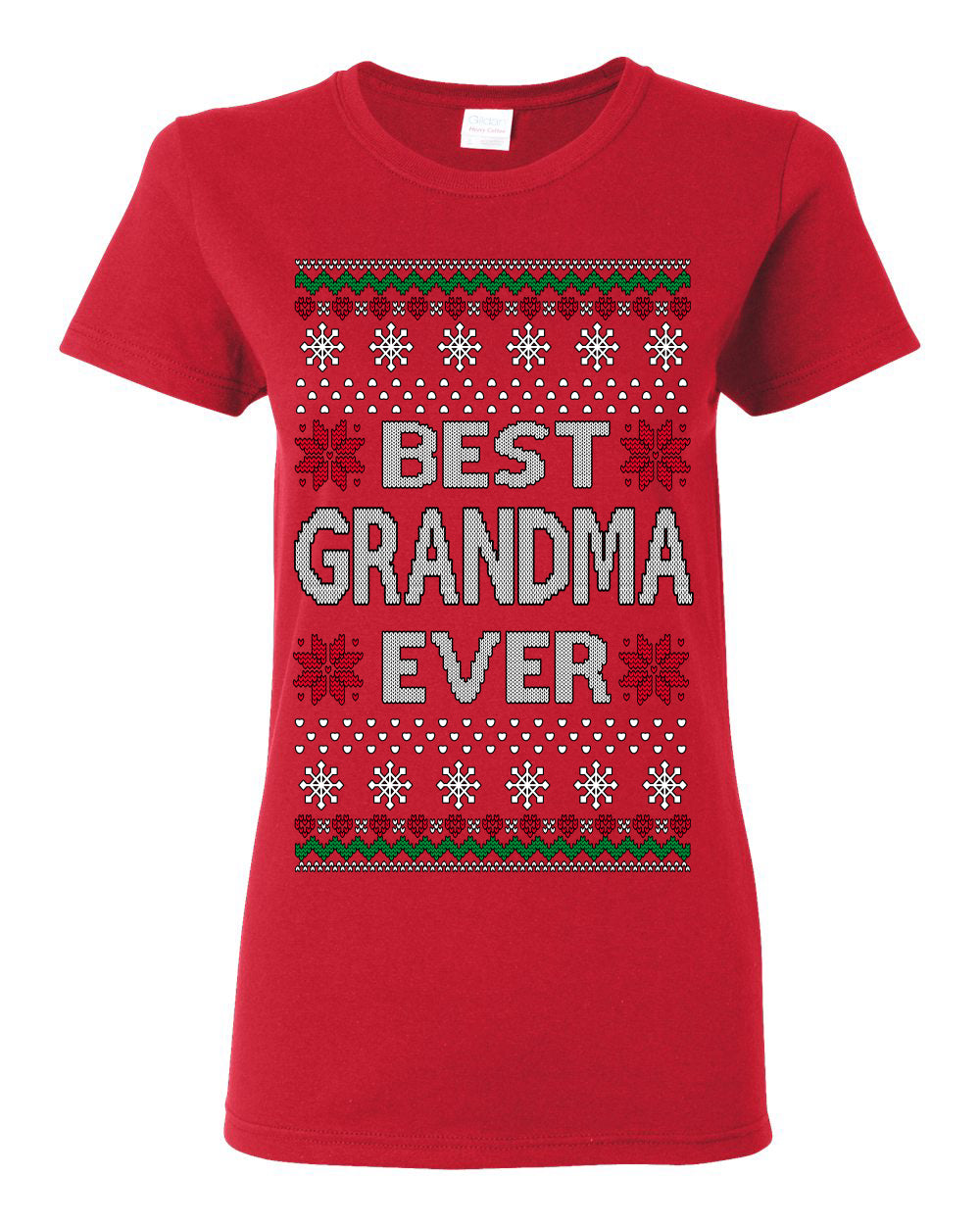 Best Grandma Ever Classic Xmas Winter Holidays Ugly Christmas Sweater Ugly Christmas Womens Graphic T-Shirt