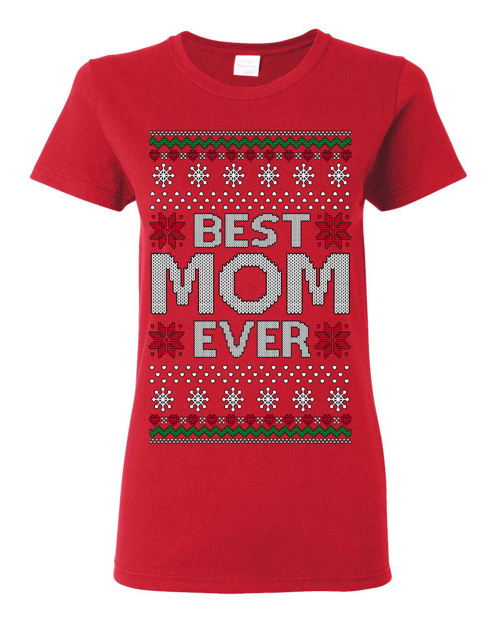 Best Mom Ever Classic Xmas Winter Holidays Ugly Christmas Sweater Ugly Christmas Womens Graphic T-Shirt