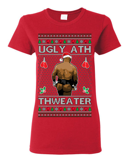 Ugly Ath Sweater Merry Chrithmith, Mike Tyson Butt Viral Ugly Ass Boxing Fight Meme Men Women Funny Ugly Christmas Sweater Ugly Christmas Womens Graphic T-Shirt
