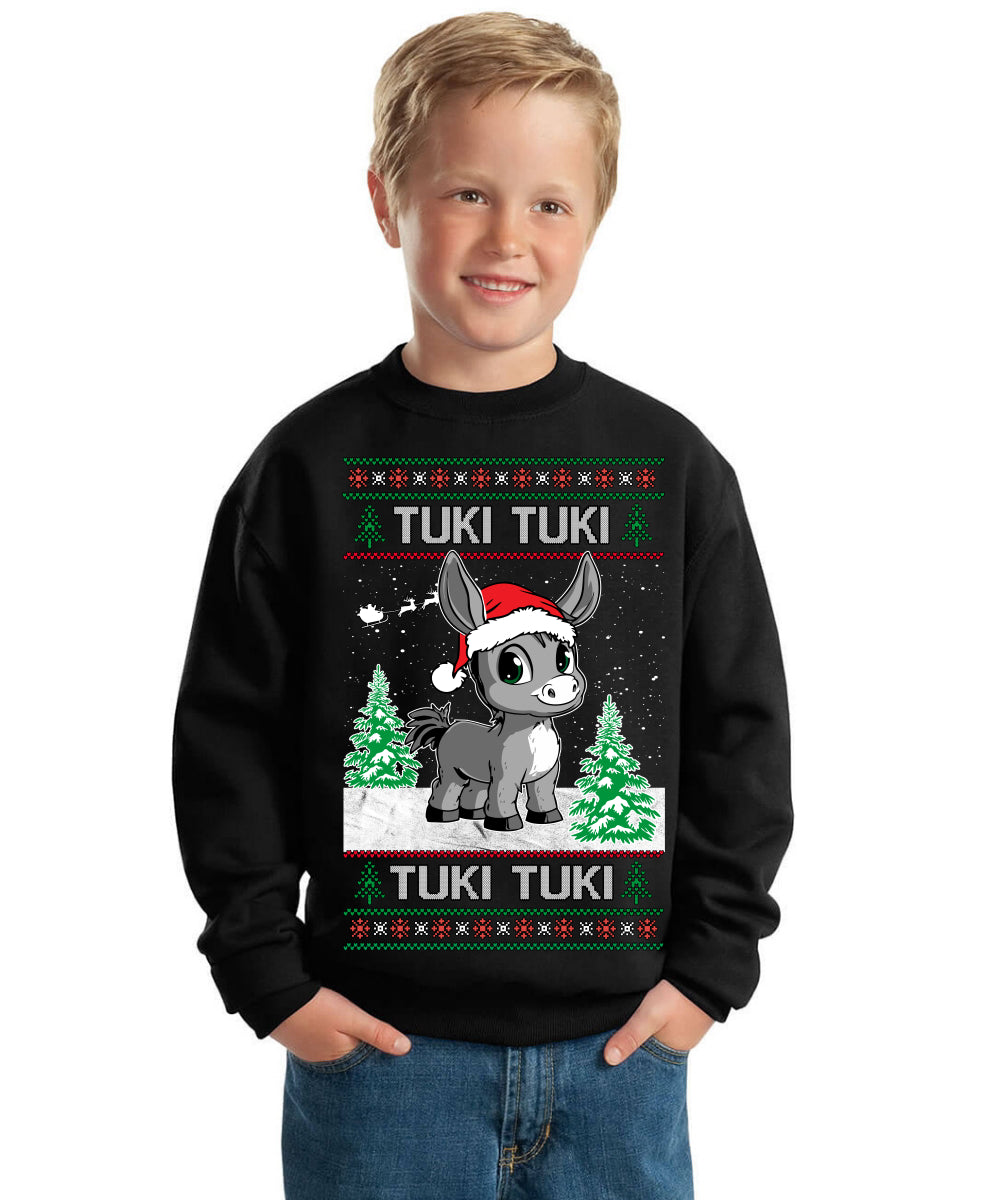 Tuki Tuki Tuki Funny Spanish Music Lyrics, Espanol Ropa por Ninos Ninas Feo Sueter Navideno, Ugly Christmas Sweater Ugly Christmas Unisex Boys Girls Crewneck Graphic Sweatshirt