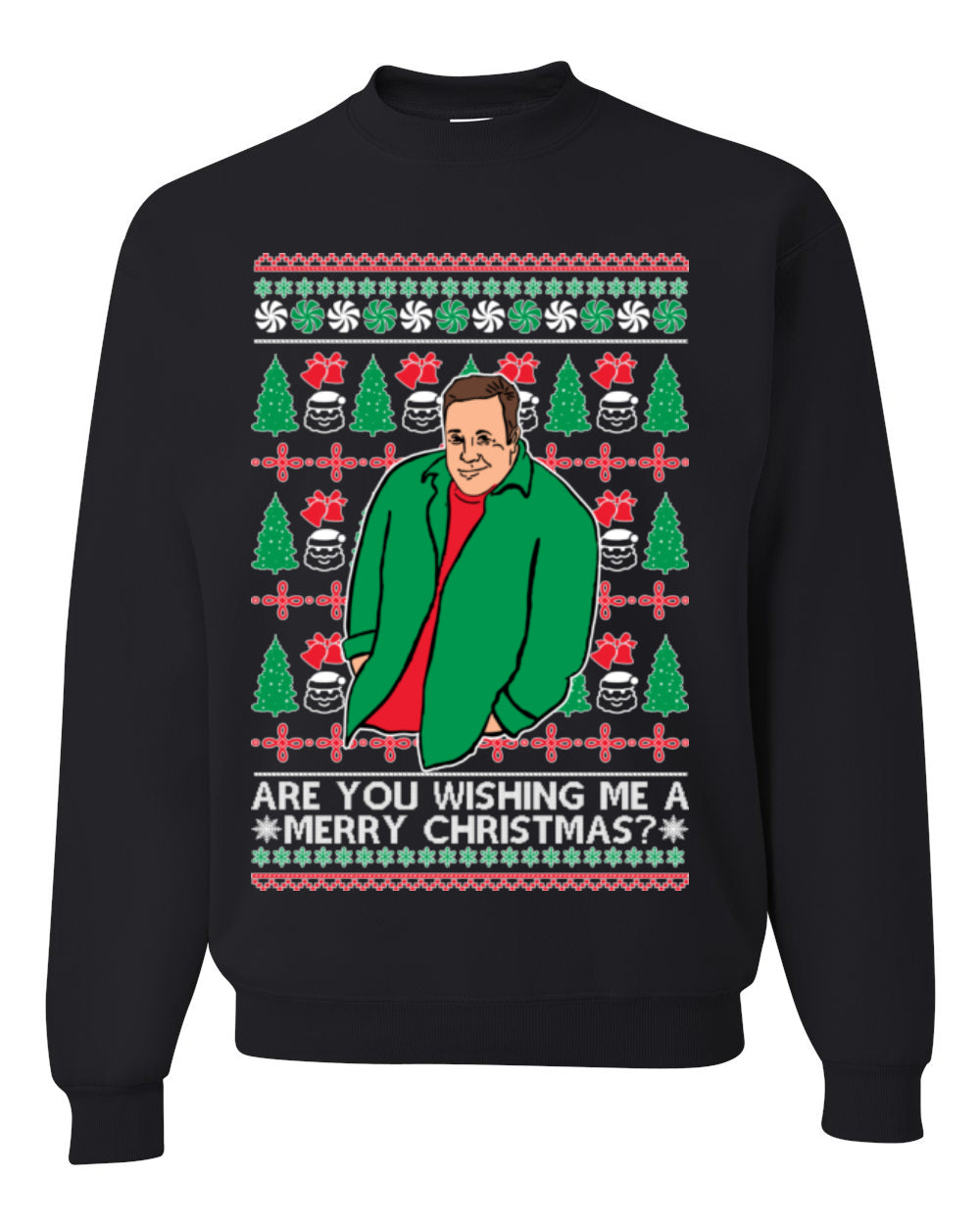 Are You Wishing Me a Merry Christmas? Funny Kevin Viral Shrug Shrugging Actor Meme Ugly Christmas Unisex Crewneck Sweatshirt