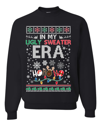 In My Ugly Sweater Era Ho Ho Ho, Viral Pop Music Lyrics Concert Tour Merch, Meme Ugly Christmas Sweater Ugly Christmas Unisex Crewneck Sweatshirt