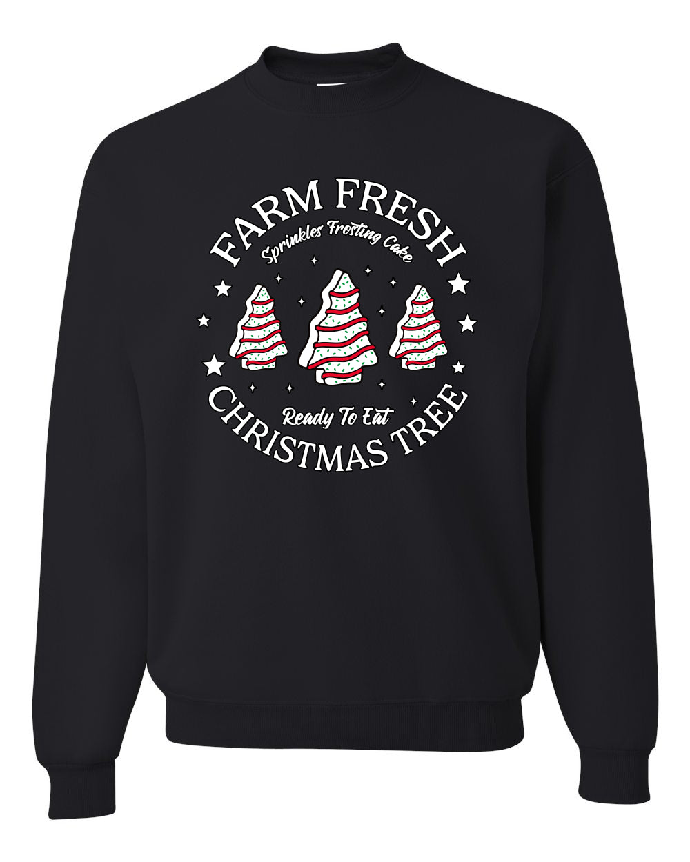 Farm Fresh Christmas Tree, Sprinkle Frosted Cake, Ready to Eat | Classic Winter Holiday Dessert  Ugly Christmas Unisex Crewneck Sweatshirt