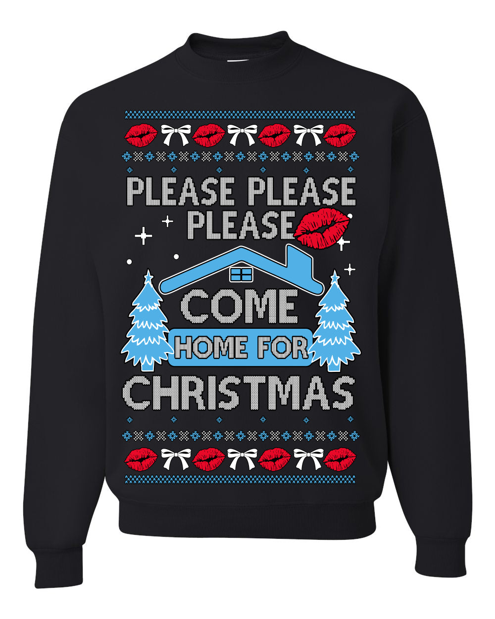 Please Please Please Come Home for Xmas, Sabrina Fan Viral Pop Song Concert Tour Merch, Ugly Christmas Sweater Ugly Christmas Unisex Crewneck Sweatshirt