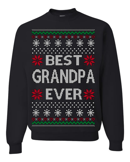 Best Grandpa Ever Classic Xmas Winter Holidays Ugly Christmas Sweater Ugly Christmas Unisex Crewneck Sweatshirt