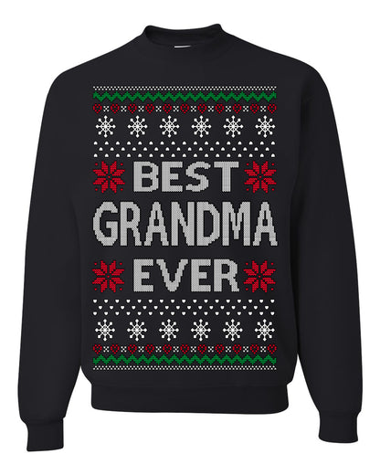 Best Grandma Ever Classic Xmas Winter Holidays Ugly Christmas Sweater Ugly Christmas Unisex Crewneck Sweatshirt