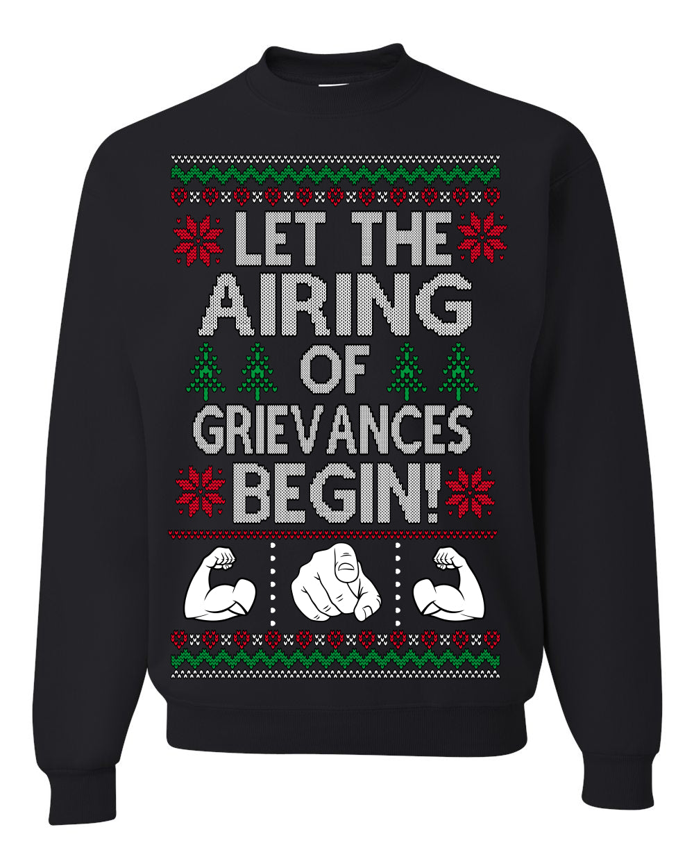 Let the Airing of Grievances Begin Funny TV Sitcom Festivus for the Rest of Us, Feats of Strength Iconic TV Quote Ugly Christmas Unisex Crewneck Sweatshirt