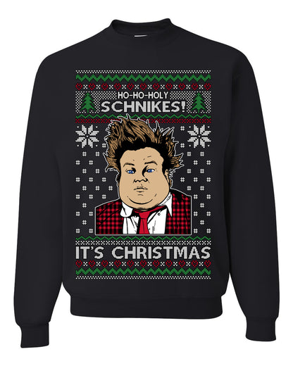 Ho Ho Holy Schnikes, Funny 90s Classic Comedy Farley Tommy Boy Movie Callahan Auto Parts, Ugly Christmas Sweater Ugly Christmas Unisex Crewneck Sweatshirt