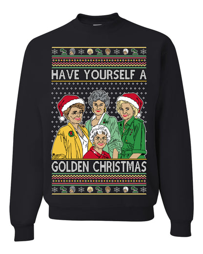 Have Yourself a Golden Christmas, Classic Miami TV Show Sitcom Xmas, Ugly Christmas Sweater  Ugly Christmas Unisex Crewneck Sweatshirt