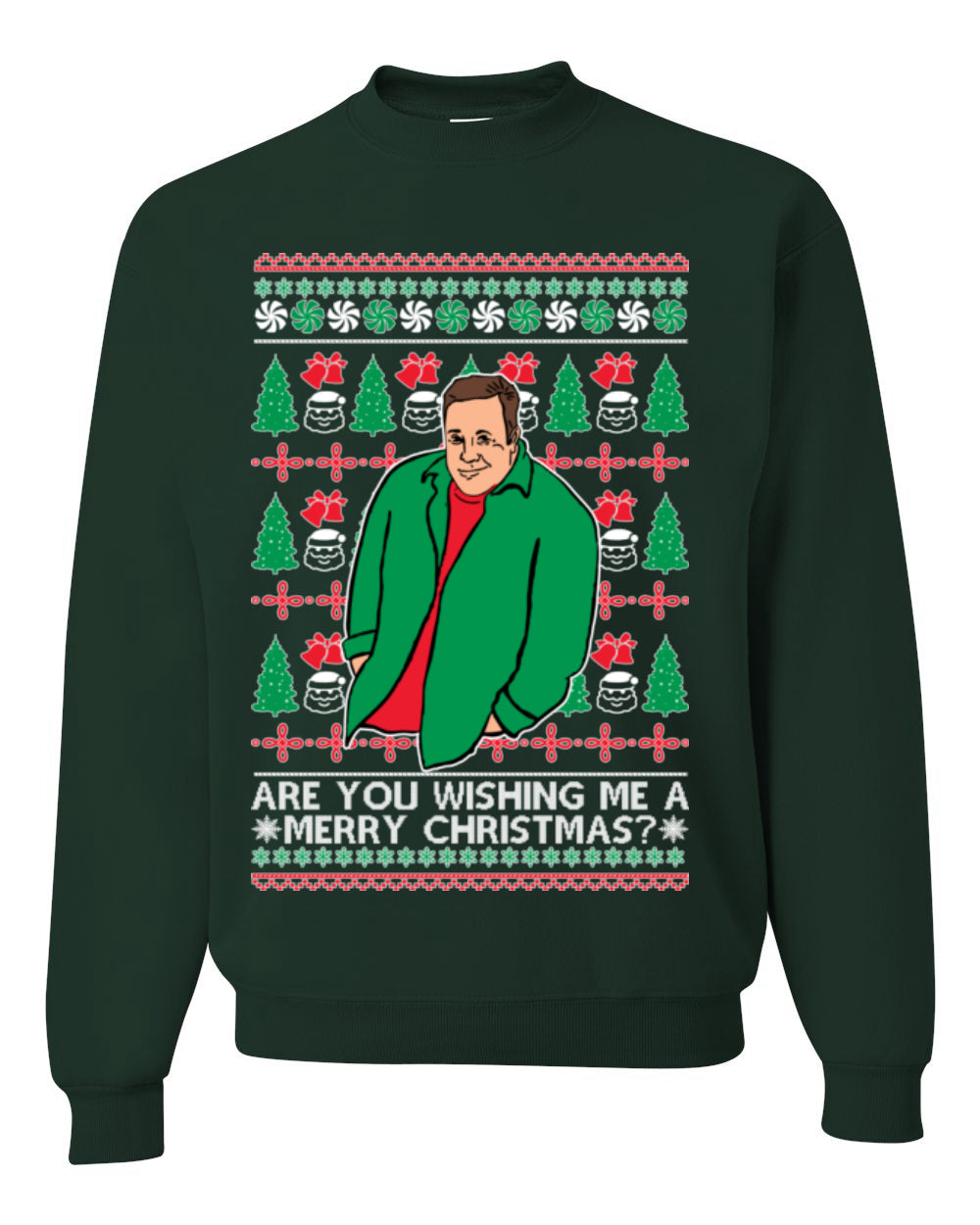 Are You Wishing Me a Merry Christmas? Funny Kevin Viral Shrug Shrugging Actor Meme Ugly Christmas Unisex Crewneck Sweatshirt